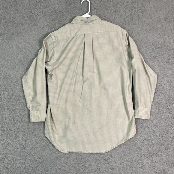 VTG L.L. Bean Shirt Men 16-32 Gray Striped Single Needle Tailored LS Button Down - Picture 7 of 11